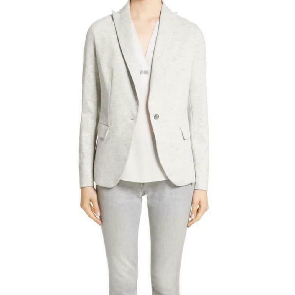 FABIANA FILIPPI Rodier Grey Jersey Blazer in Light Grey Women’s SIZE MED
